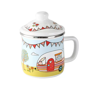 Enamel Cup With Lid